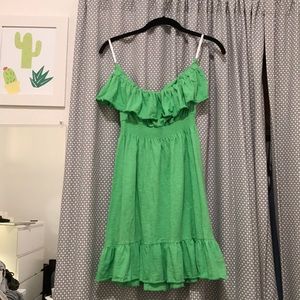 Lilly Pulitzer Lime Green Ruffle Strapless Dress🌴